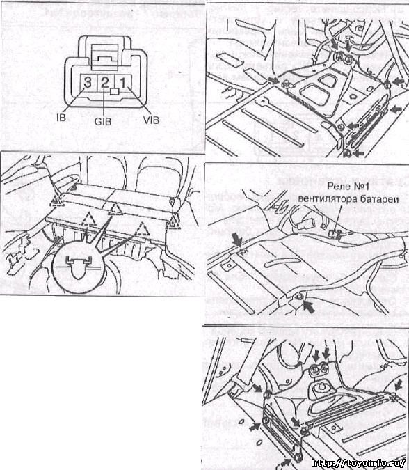 Снятие и установка Высоковольтной батареи Toyota Prius